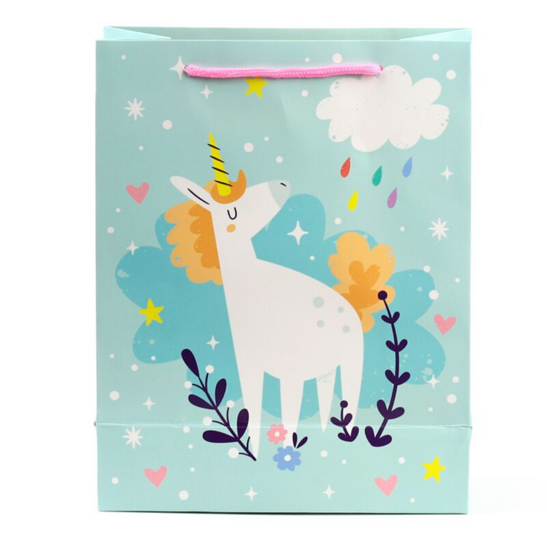 Busta Regalo con Etichetta Unicorni - Taglia L