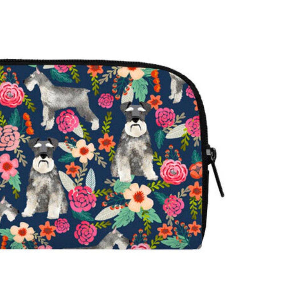 Portafoglio - Schnauzer e Fiori