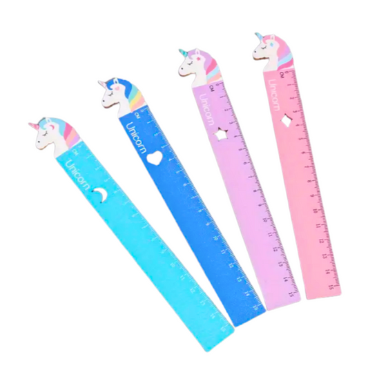 Righello in Legno - Unicorno Celeste