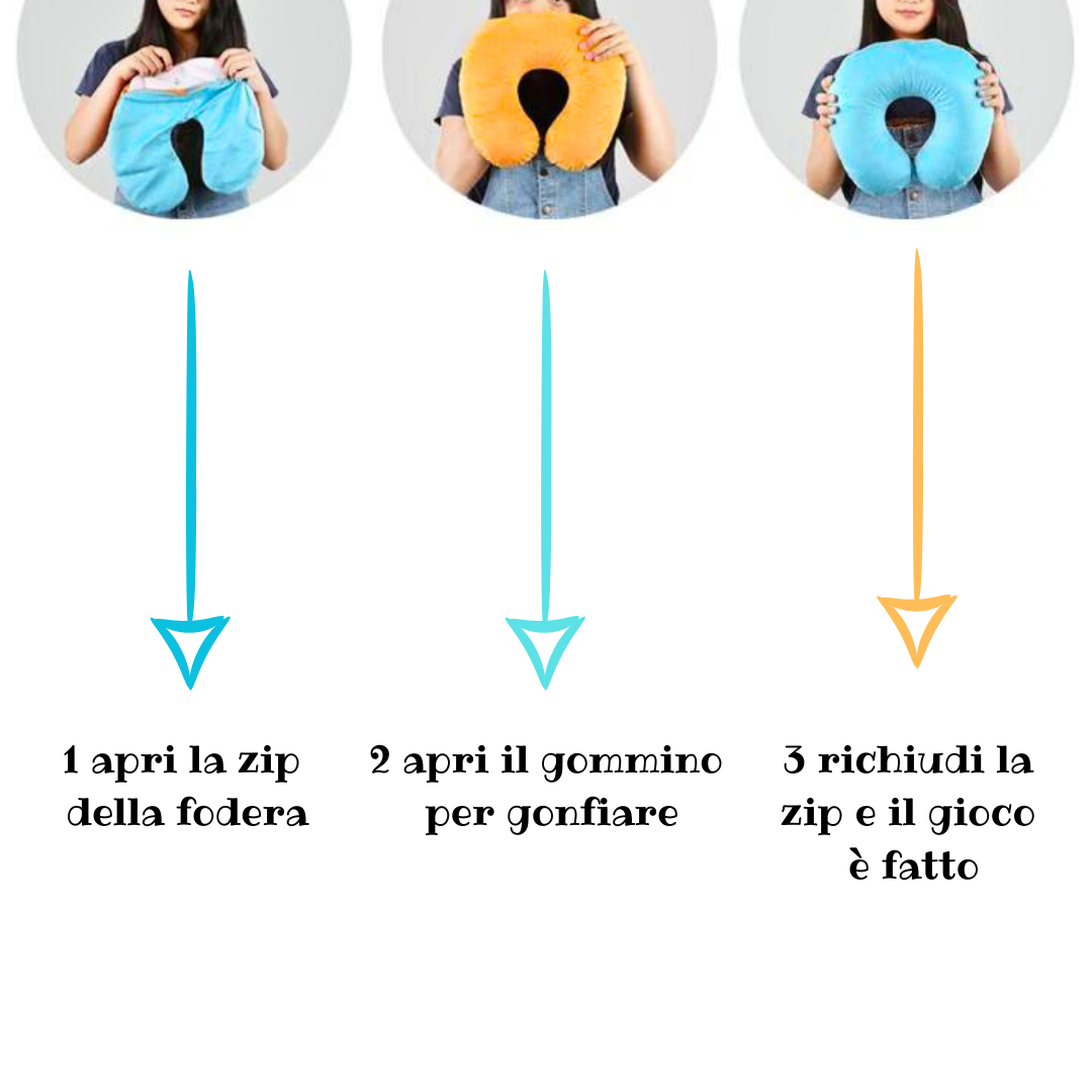 Cuscino da Viaggio Gonfiabile Ergonomico - Gatto