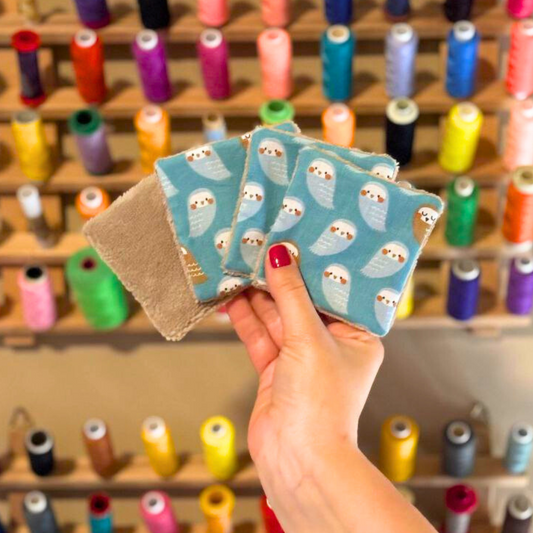 Set 5 Dischetti Struccanti Riutilizzabili Handmade - Gufetti