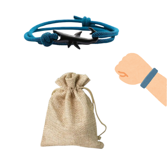 Bracciale Cordoncino Squalo - Petrolio