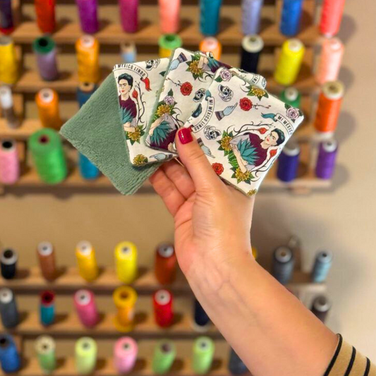 Set 5 Dischetti Struccanti Riutilizzabili Handmade - Frida Verde