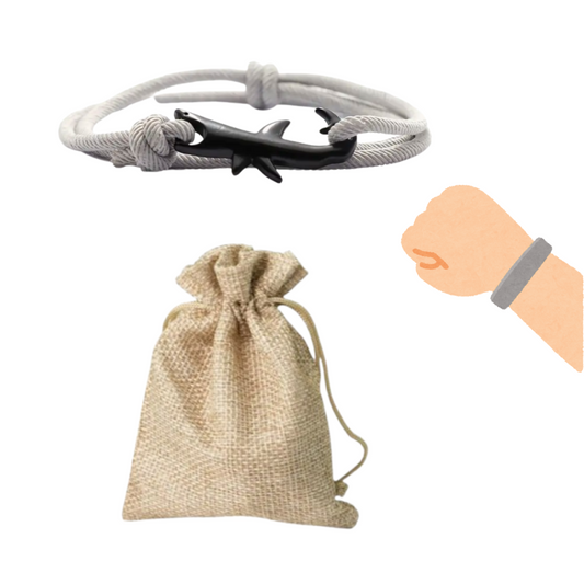 Bracciale Cordoncino Squalo - Grigio