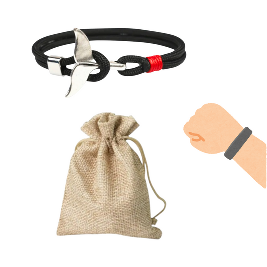 Bracciale Cordoncino Balena - Nero e Rosso