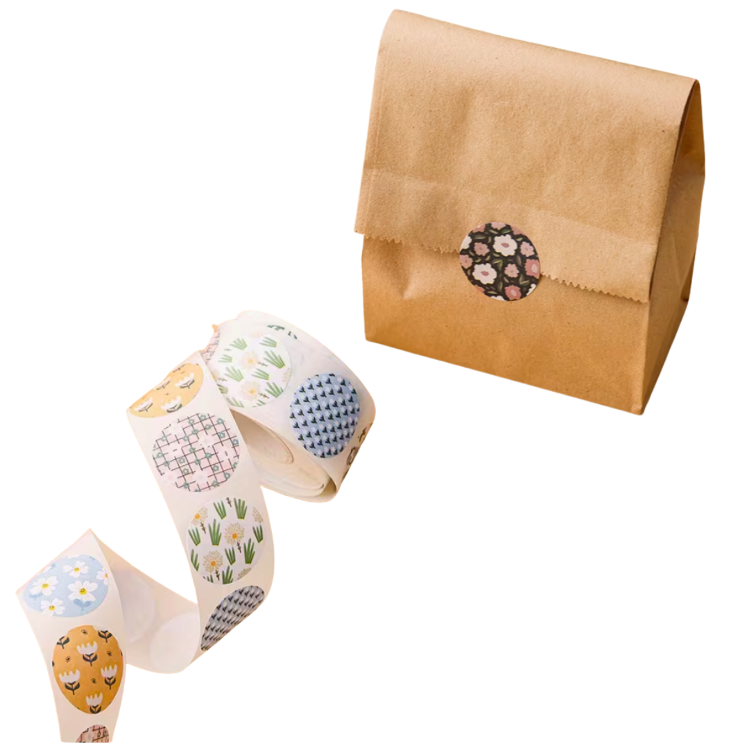 Chiudipacco Adesivi - Pois e Fiori