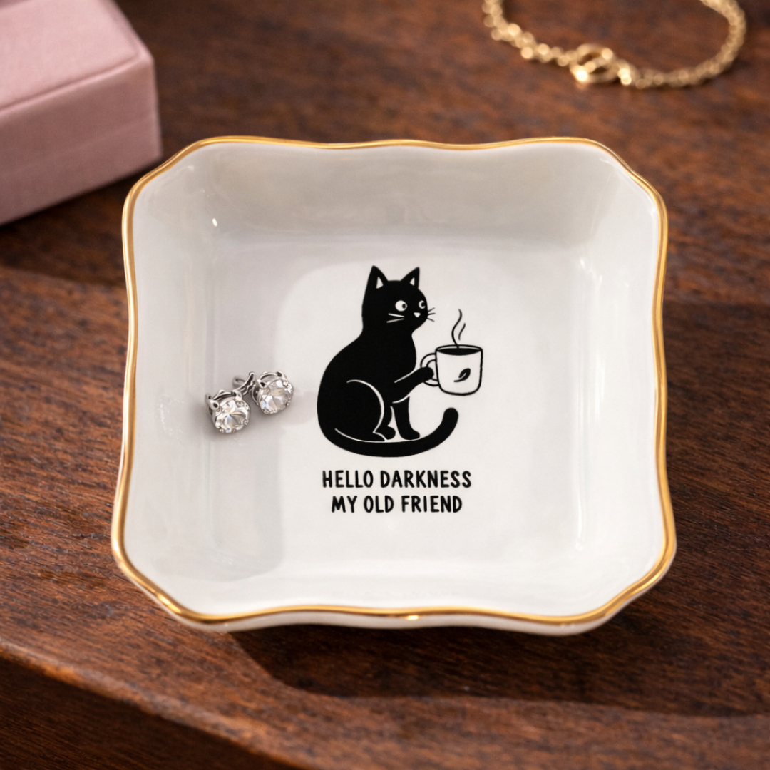 Piattino Portagioie - Gatto Nero