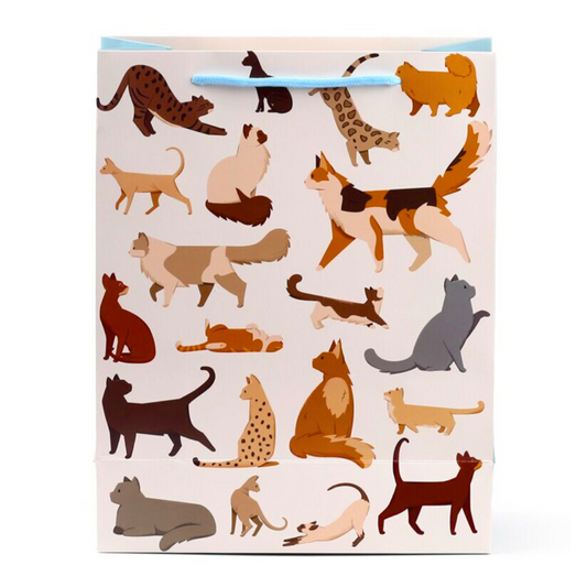 Busta Regalo con Etichetta Gatti - Taglia L