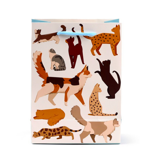 Busta Regalo con Etichetta Gatti - Taglia M