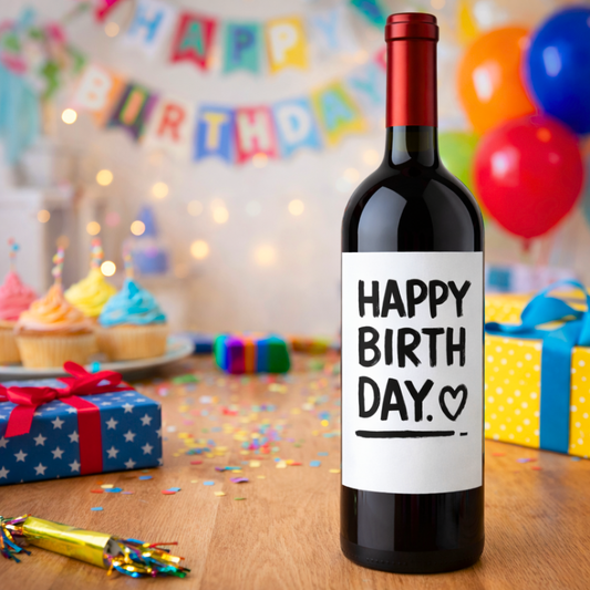 Etichetta Adesiva Bottiglie - Happy Birthday