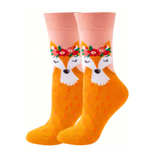 Calzini Donna - Volpe e Fiori
