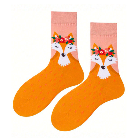 Calzini Donna - Volpe e Fiori