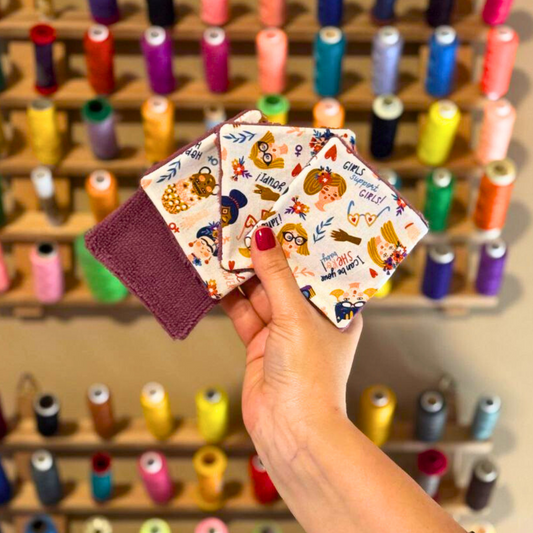 Set 5 Dischetti Struccanti Riutilizzabili Handmade - Girl Power