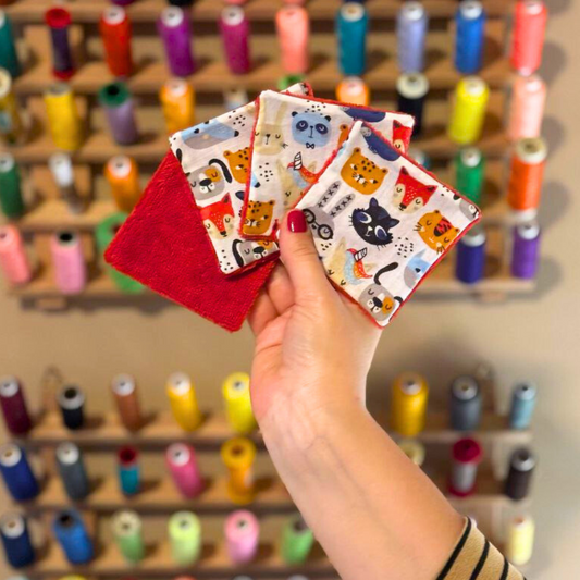 Set 5 Dischetti Struccanti Riutilizzabili Handmade - Animaletti