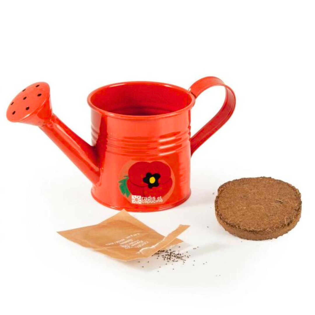 Kit Coltivazione Papaveri - Annaffiatoio Rosso
