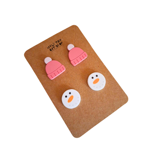 Orecchini Natalizi - Cappello e Pupazzo di Neve