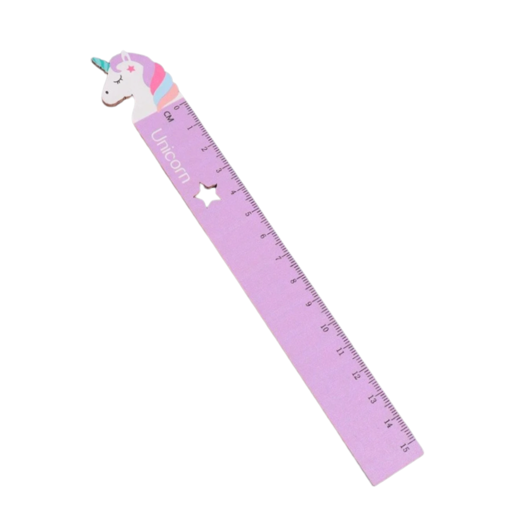 Righello in Legno - Unicorno Lilla