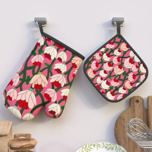 Guanto e Presina Cucina - Fiori