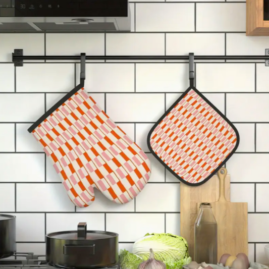 Guanto e Presina Cucina - Righe