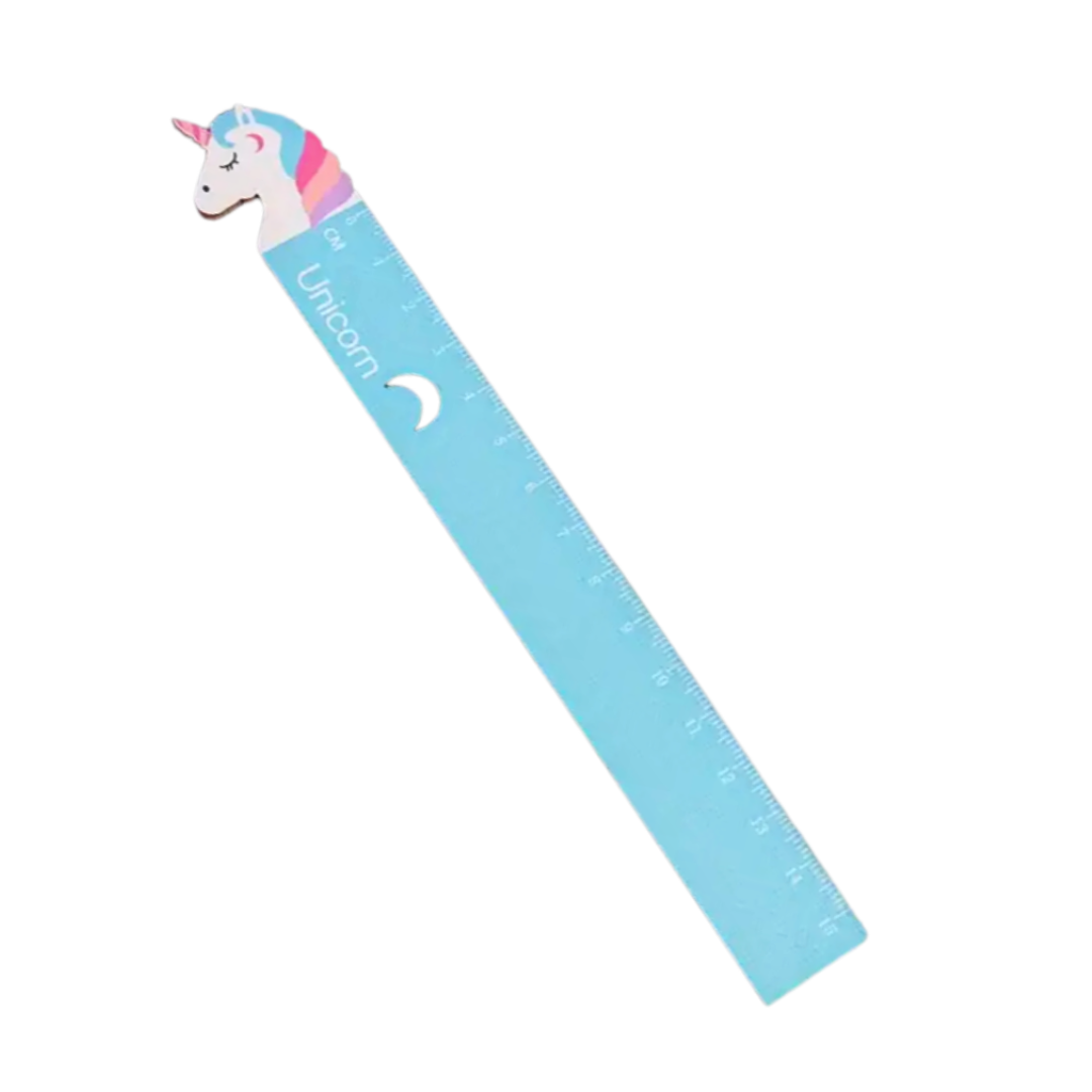 Righello in Legno - Unicorno Celeste