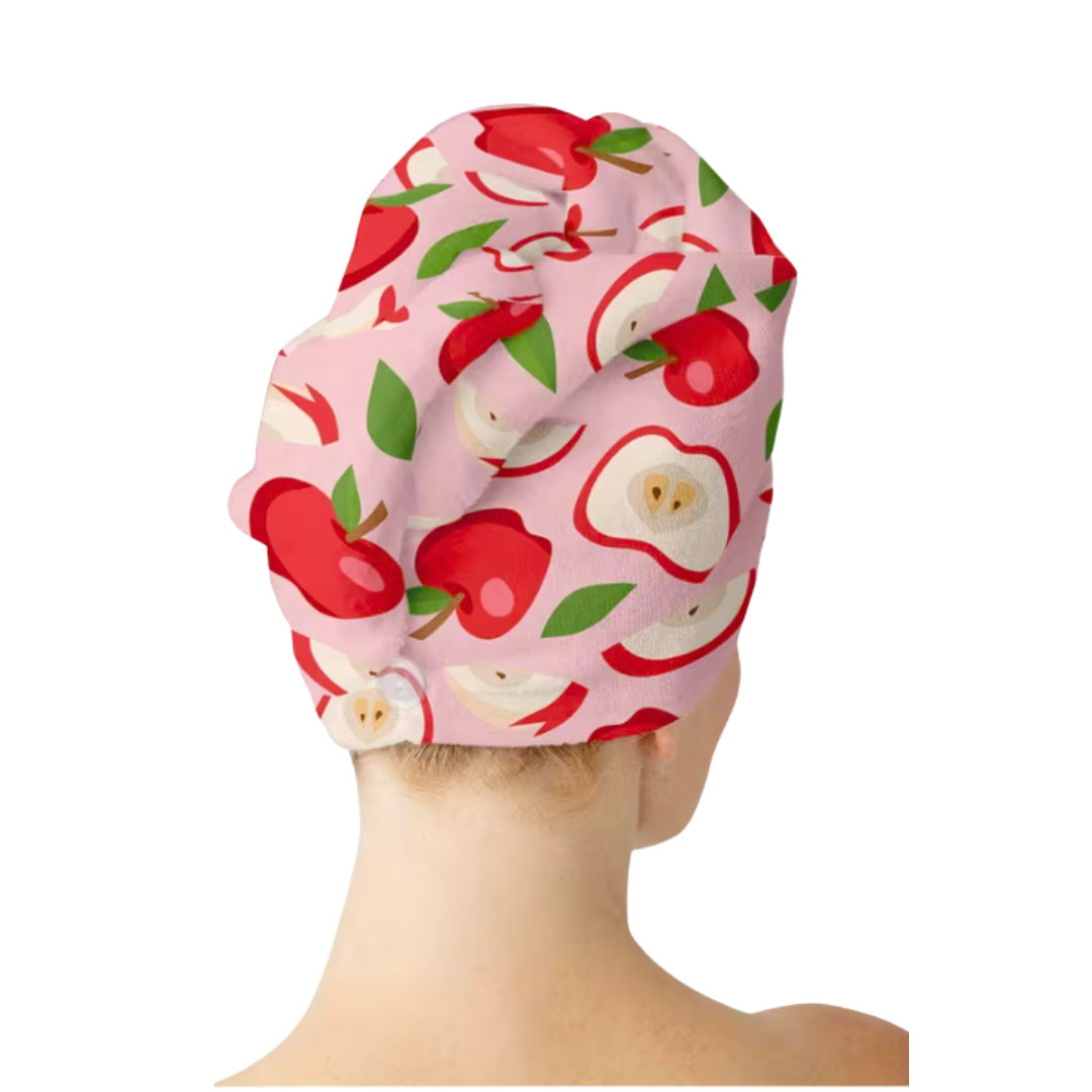 Asciugamano Capelli Microfibra - Mele