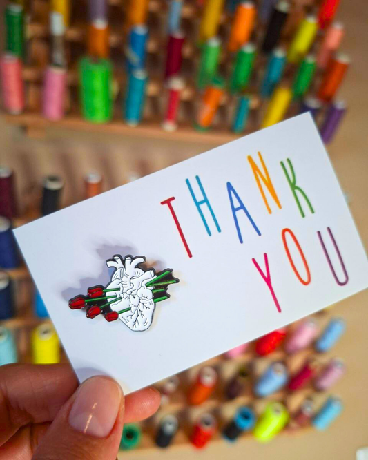 Spilla - Cuore e Rose