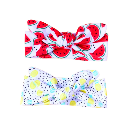Set 2 Fascette Capelli Neonata - Ananas e Cocomeri