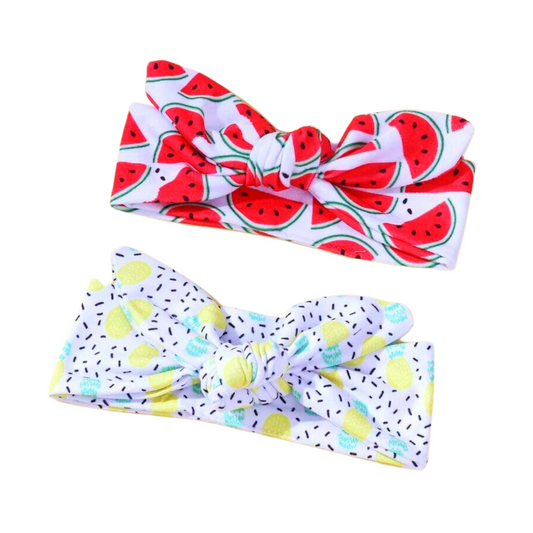 Set 2 Fascette Capelli Neonata - Ananas e Cocomeri