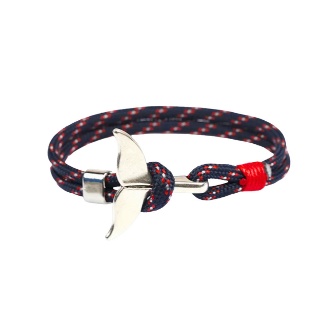 Bracciale Cordoncino Balena - Blu e Rosso