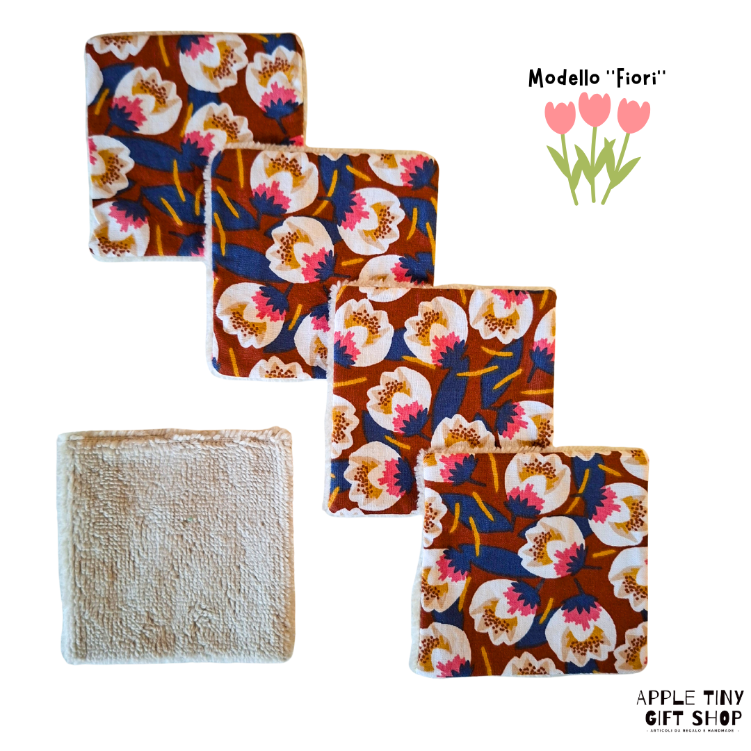 Set 5 Dischetti Struccanti Riutilizzabili Handmade - Fiori