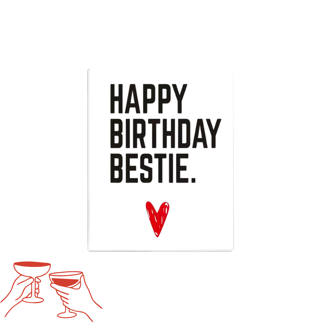 Etichetta Adesiva Bottiglie - Happy Birthday Bestie