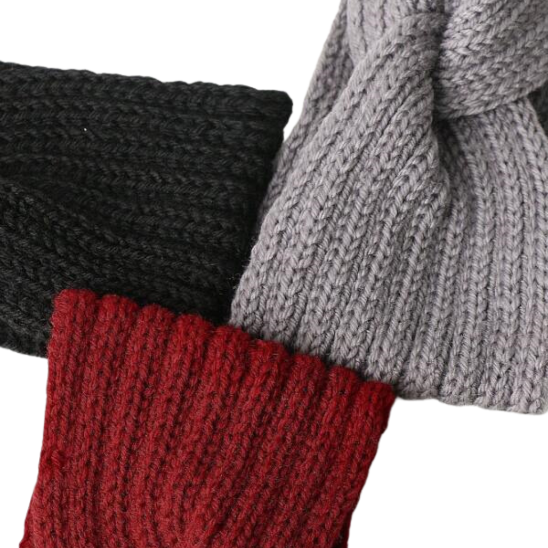 Set 3 Fasce Capelli - Nero/Grigio/Bordeaux