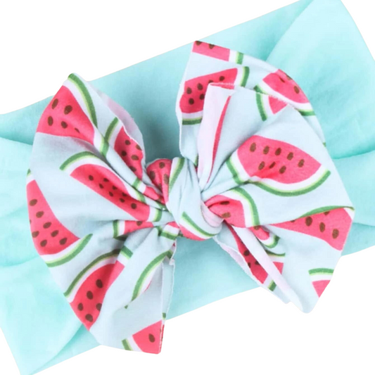 Fascia Capelli Neonata - Cocomeri Base Celeste