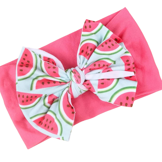 Fascia Capelli Neonata - Cocomeri Base Rosa