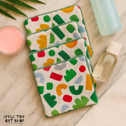 Set 5 Dischetti Struccanti Riutilizzabili Handmade - Astratto Verde