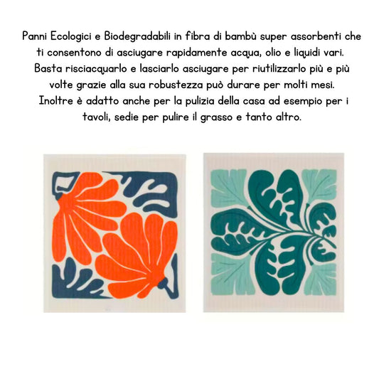 Panni Pulizie Biodegradabili - Floreali