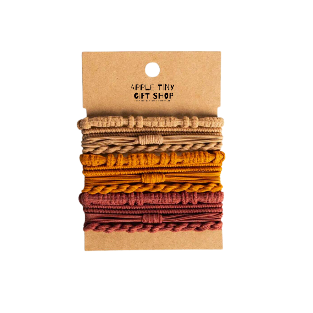 Elastici Capelli effetto Braccialetti - Toni Marrone