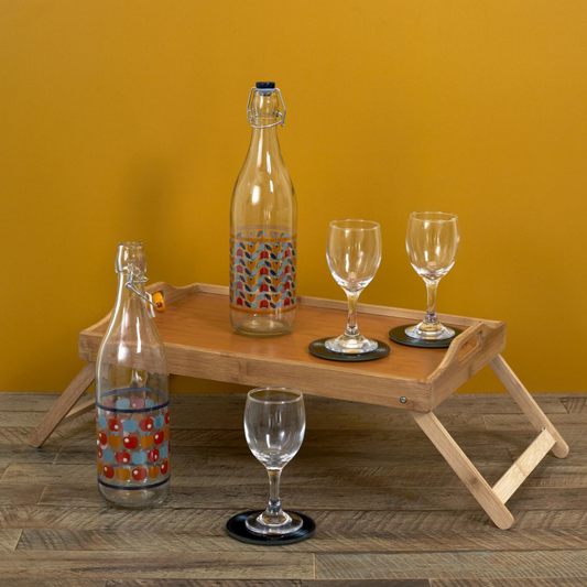 Bottiglia Vetro Vintage - Fiori