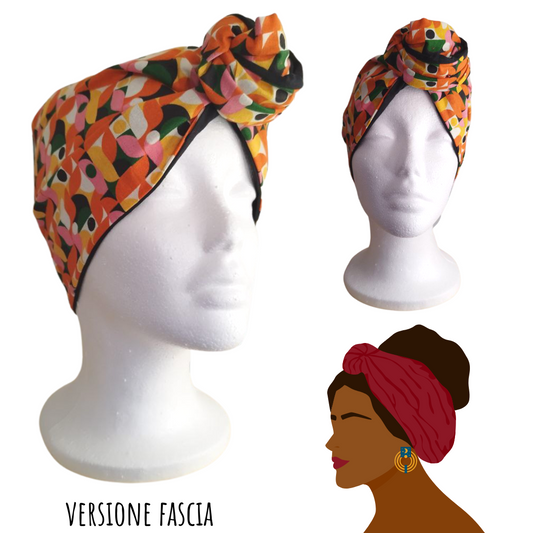 Fascia-Turbante Modellabile Handmade - Retrò