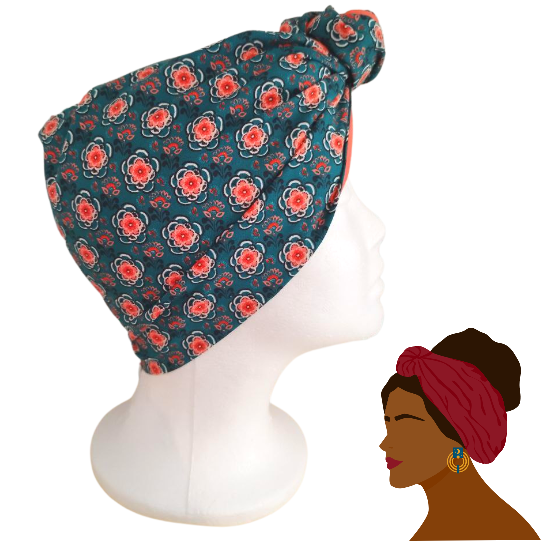 Fascia-Turbante Modellabile Handmade - Fiori Corallo