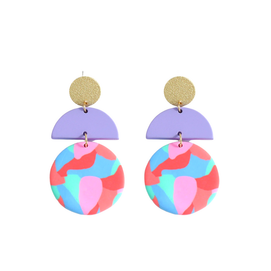 Orecchini Argilla Polimerica - Retrò Macchie Colore