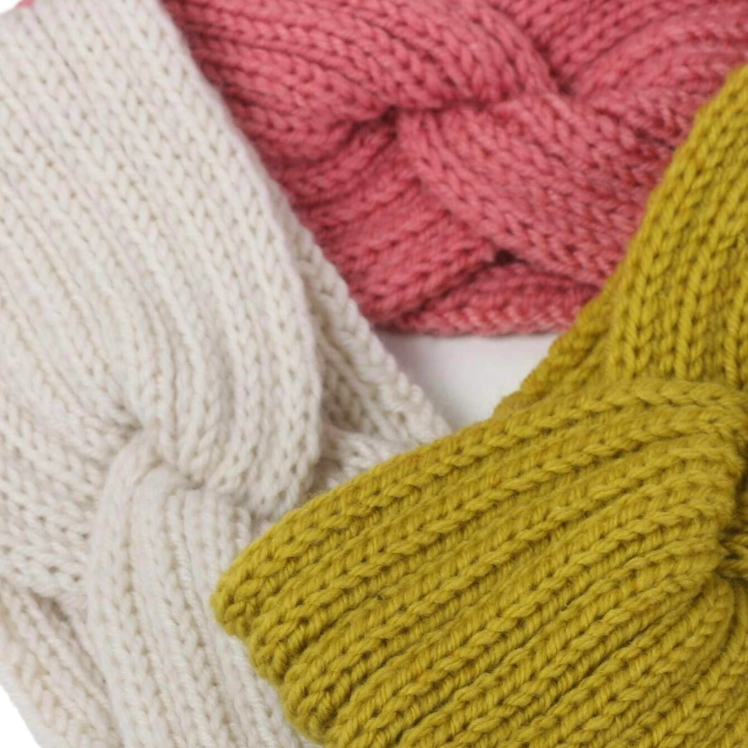 Set 3 Fasce Capelli - Verde/Panna/Rosa