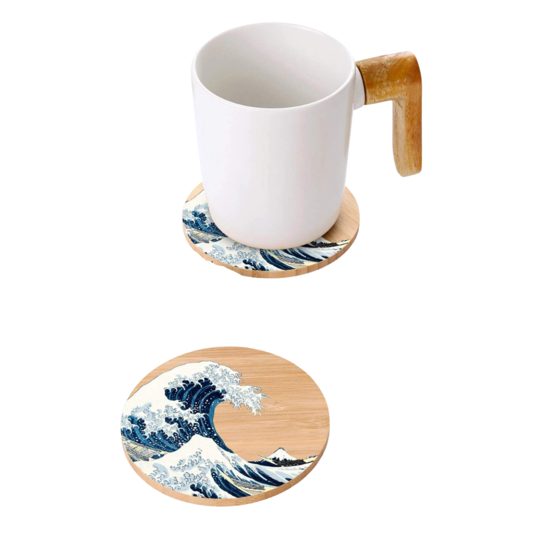 Sottobicchiere Bambù - Onda di Kanagawa