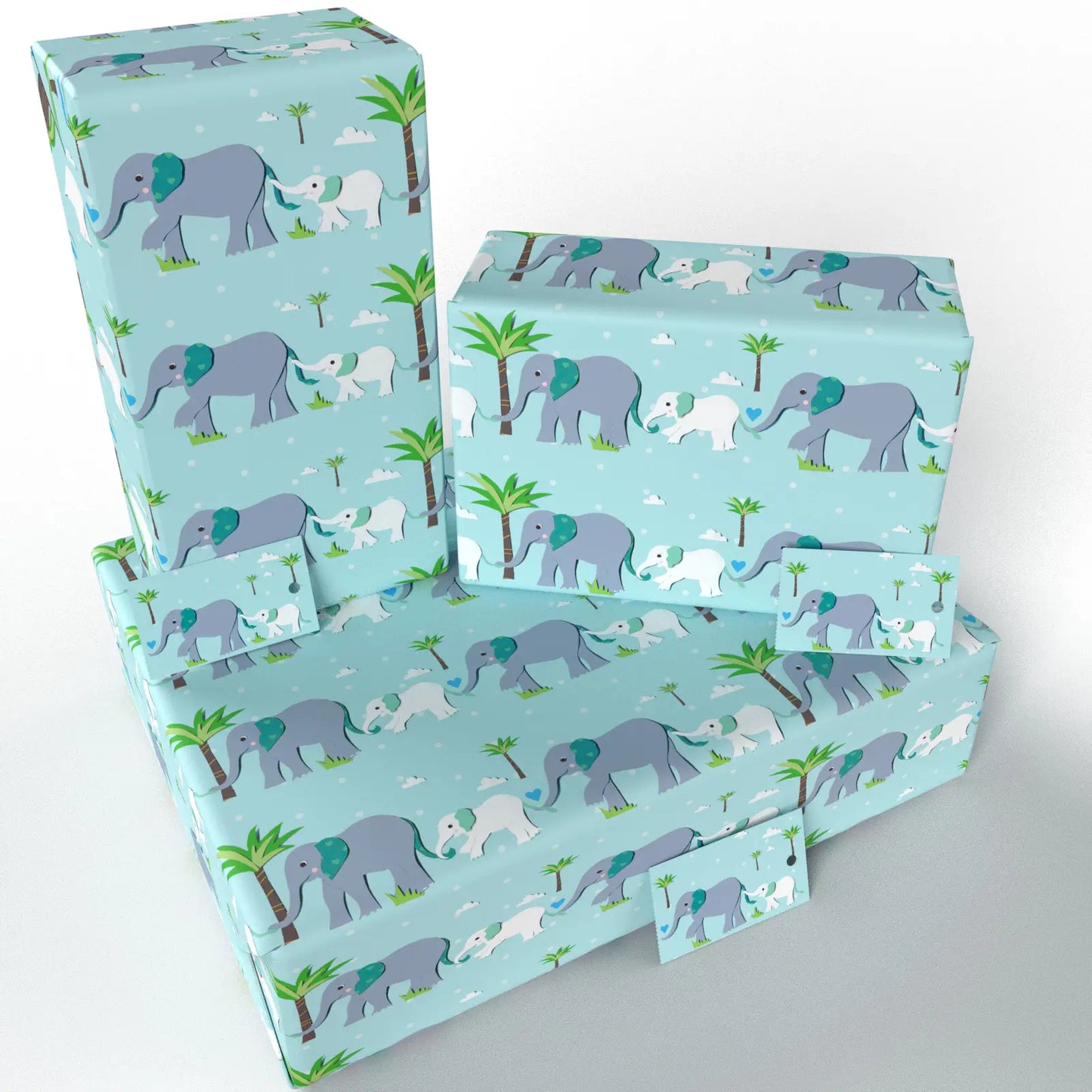 Carta Regalo con Etichetta - Elefanti