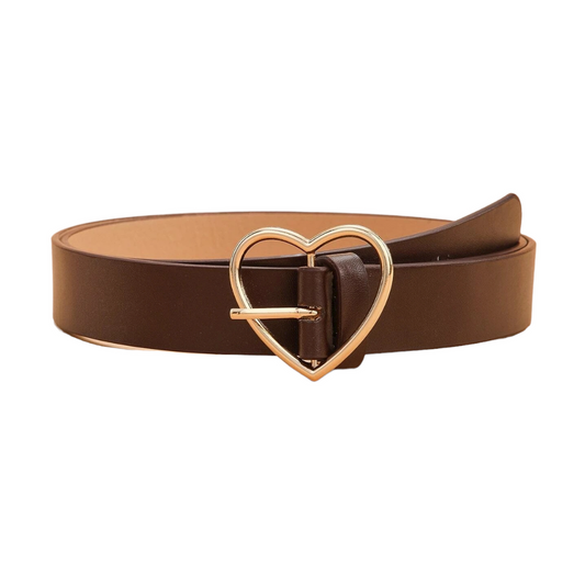 Cintura Fibbia Cuore - Colore Marrone/Caffè