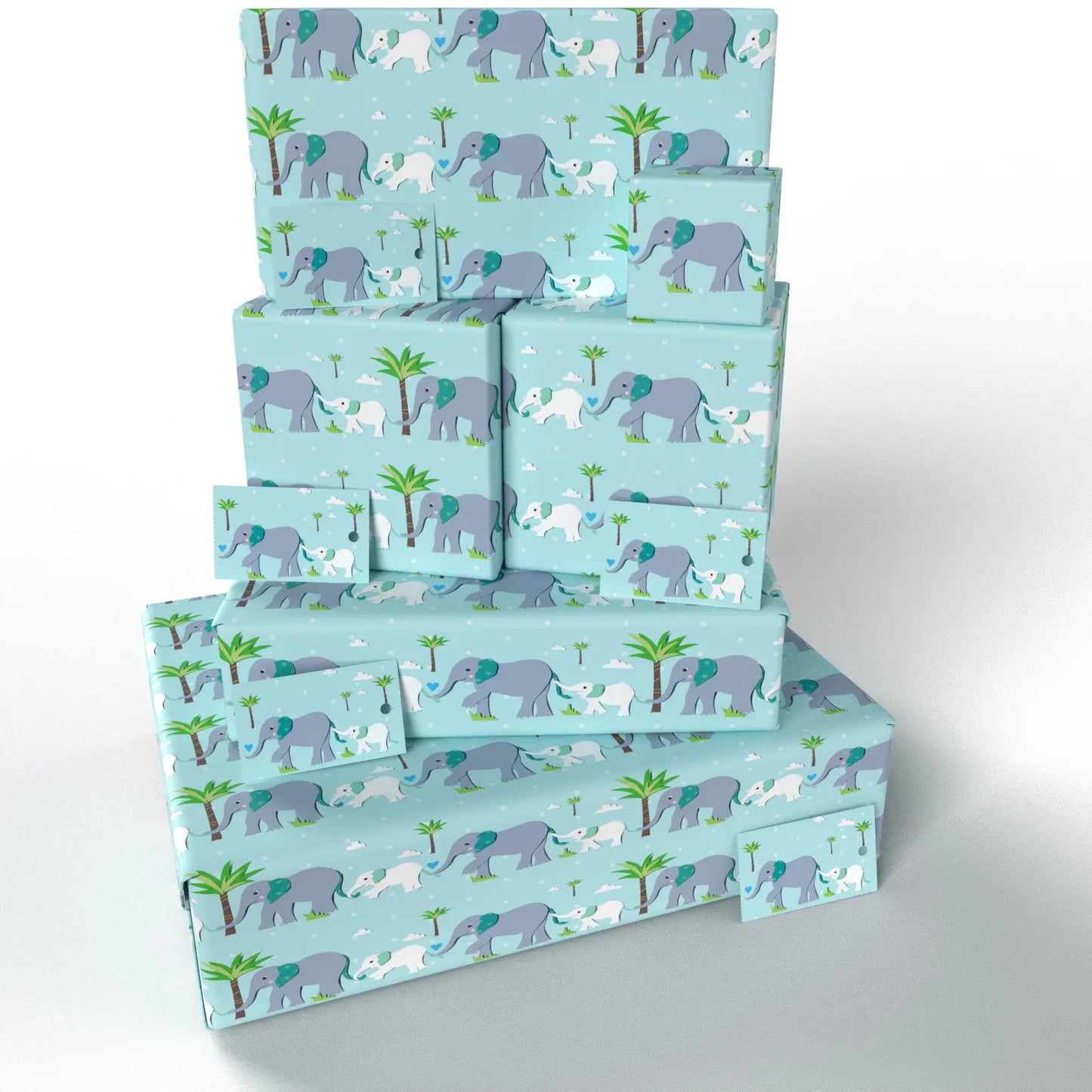 Carta Regalo con Etichetta - Elefanti