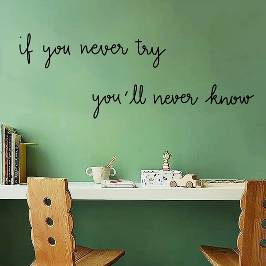 Adesivi Parete - ''If you never try...''