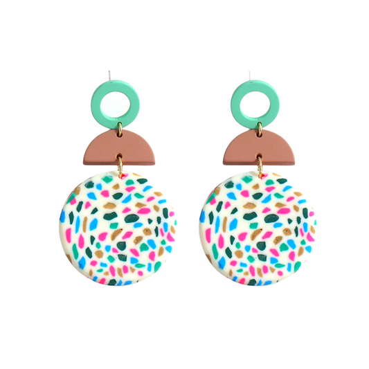 Orecchini Argilla Polimerica - Retrò Forme Colorate