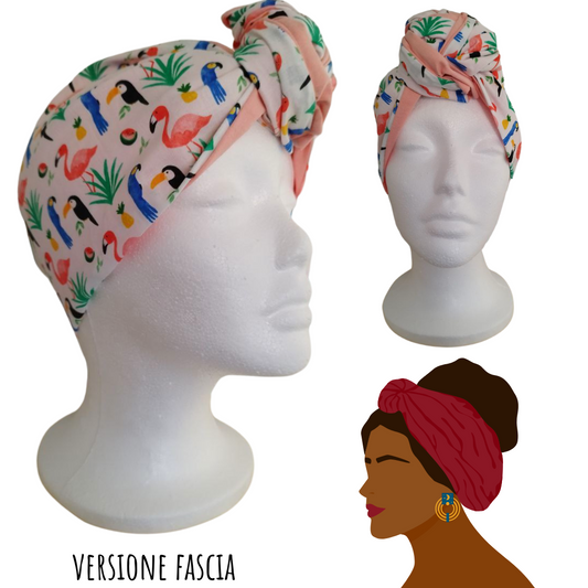 Fascia-Turbante Modellabile Handmade - Tropici
