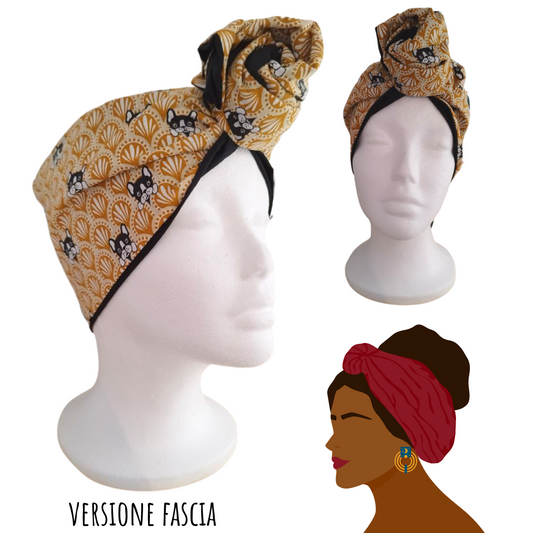 Fascia-Turbante Modellabile Handmade - Bulldog
